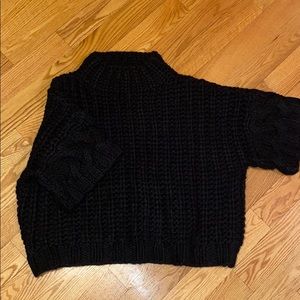 Cowl neck knitted sweater